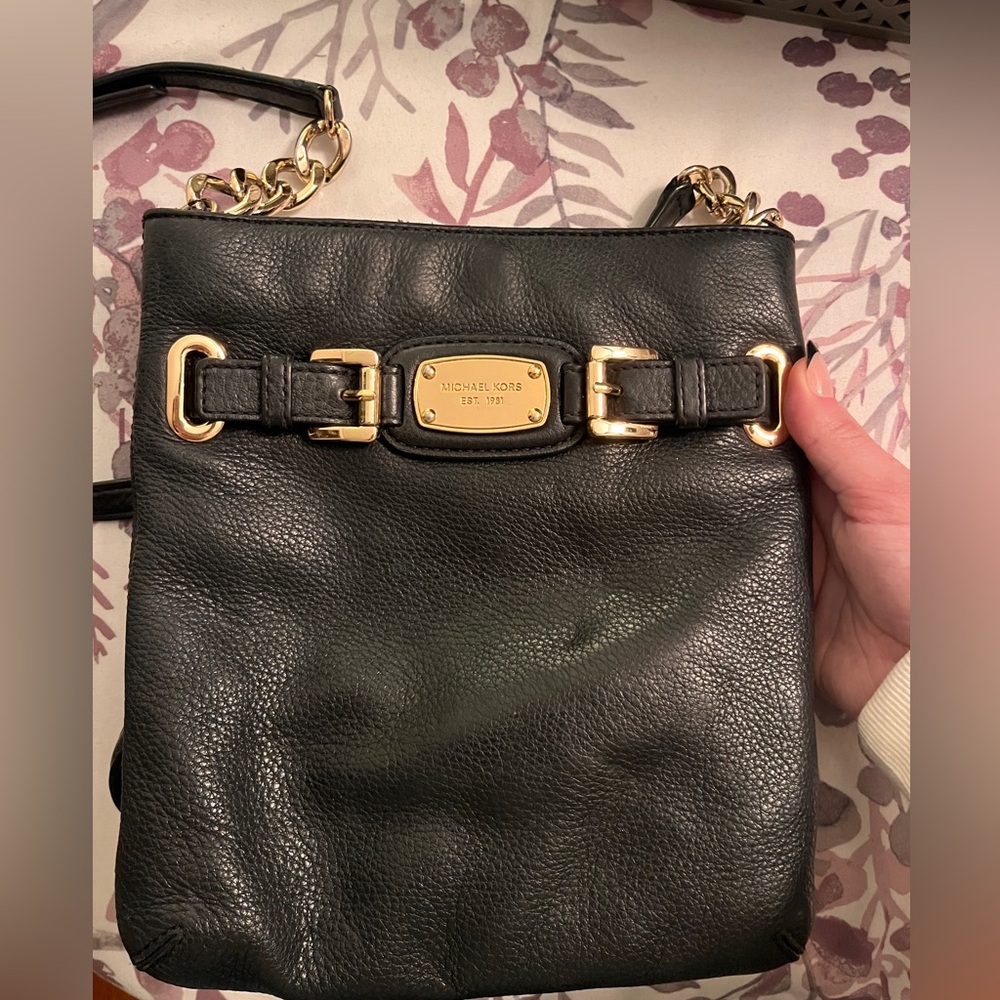 Michael Kors Black Leather Crossbody Bag